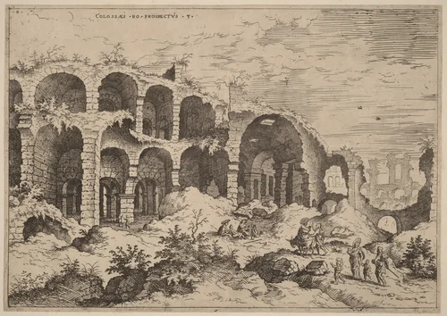 Third View of the Colosseum by Hieronymus Cock, print, 1550