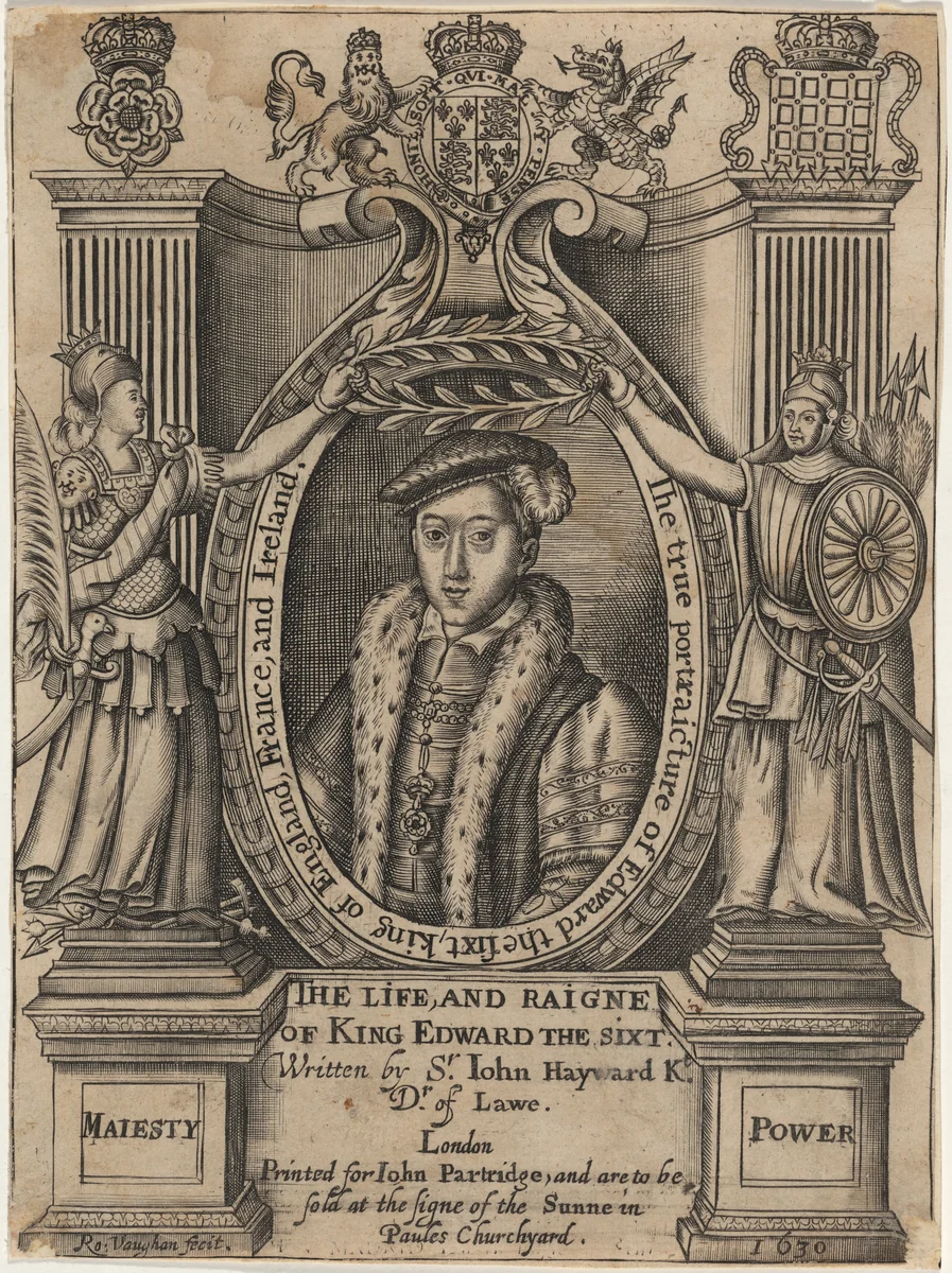 Title Plate to John Hayward, Life and Reigne of King Edward the Sixth by Robert Vaughan, print, 1630