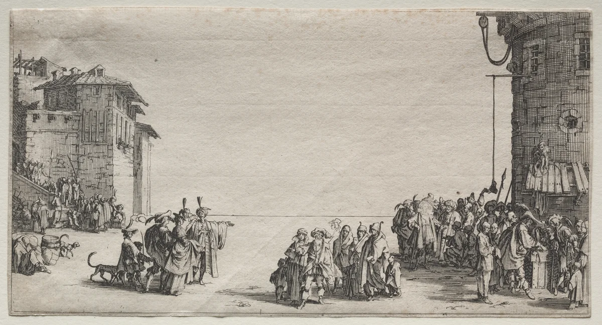 The Slave Market by Jacques Callot, print, 1629