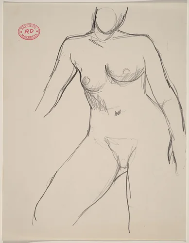 Untitled [contrapposto female nude] by Richard Diebenkorn, drawing, 1955-1967