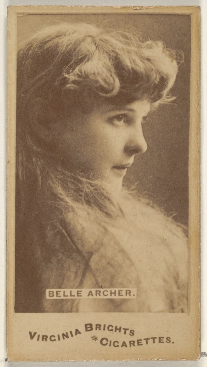 Belle Archer, from the Actors and Actresses series (N45, Type 1) for Virginia Brights Cigarettes by Allen & Ginter, photograph, 1885-1891