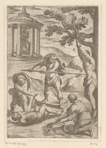 Foltering: doorboring van het lichaam by Unknown, print, 1565-1630