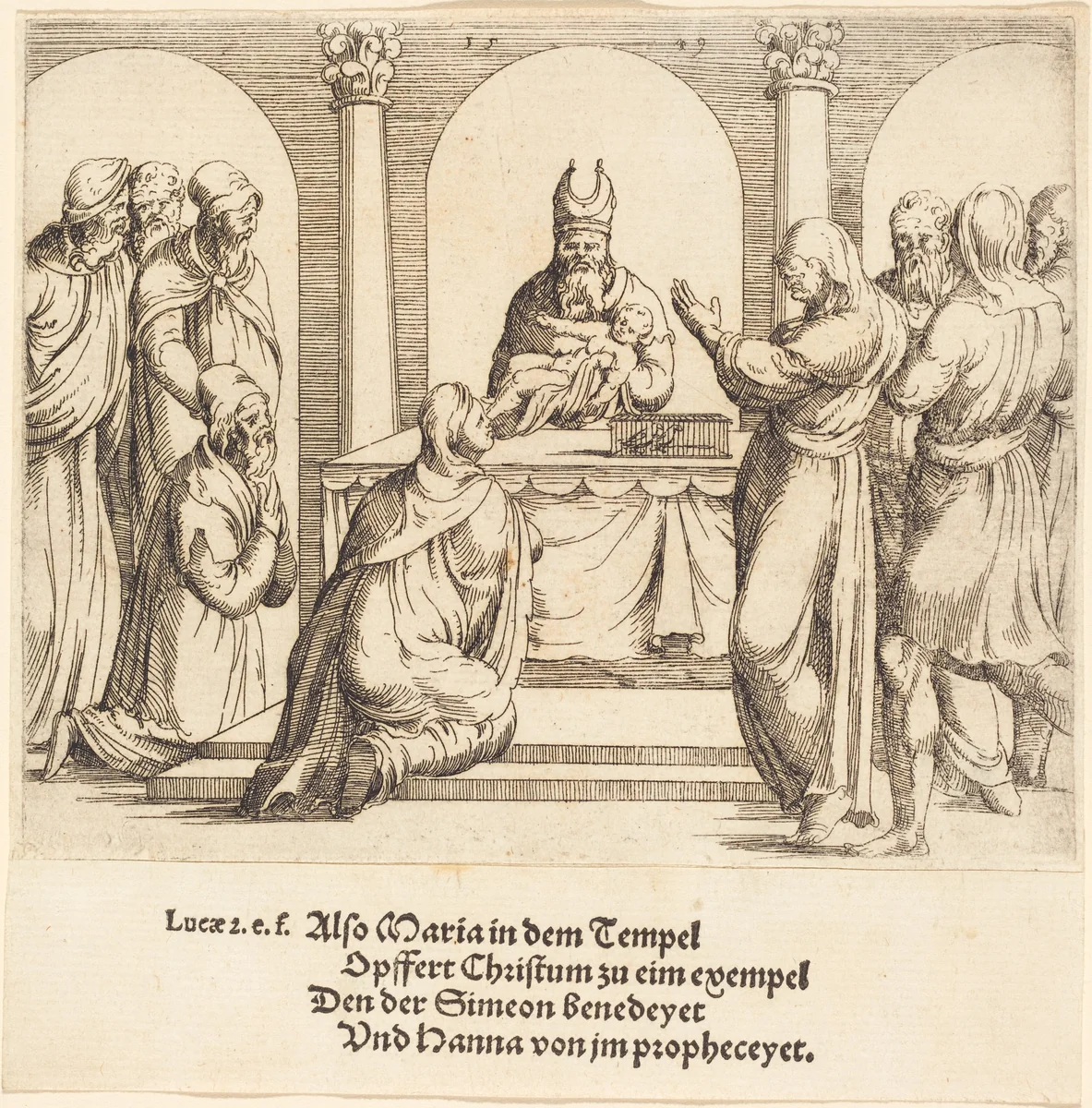 The Presentation in the Temple by Augustin Hirschvogel, print, 1549