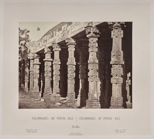 Colonnades of Pirthi Raj, Delhi by Louis-Théophile Marie Rousselet, photograph, 1865-1870
