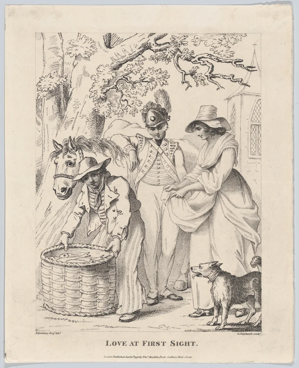 Love at First Sight by George Shepheard, print, 1796