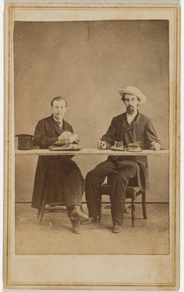 Portrait of Telegraphers by American 19th Century, photograph, 1860-1869