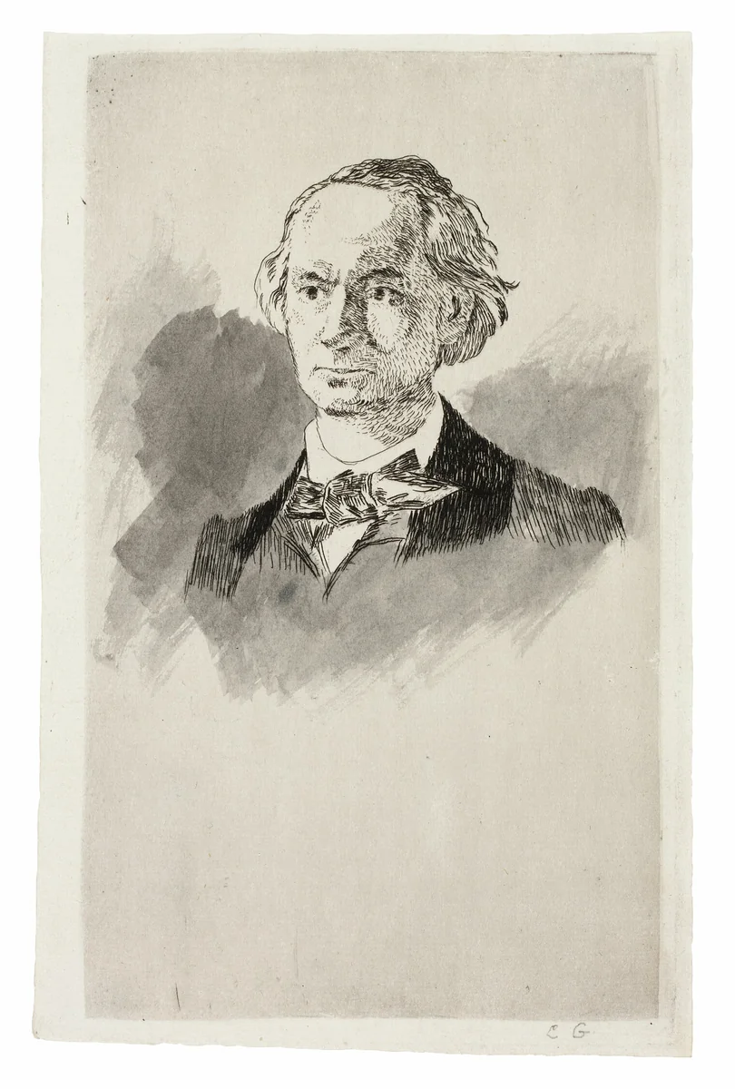 Charles Baudelaire, Full Face III by Édouard Manet, print, 1868