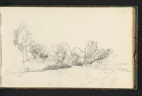 Landschap met bomen by Jan Bedijs Tom, drawing, 1823-1894