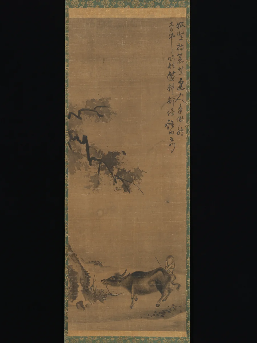 Ox and Herdsman by Unidentified Artist, painting, 1267-1299