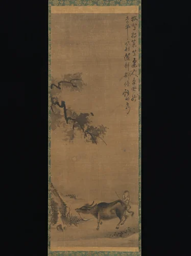 Ox and Herdsman by Unidentified Artist, painting, 1267-1299