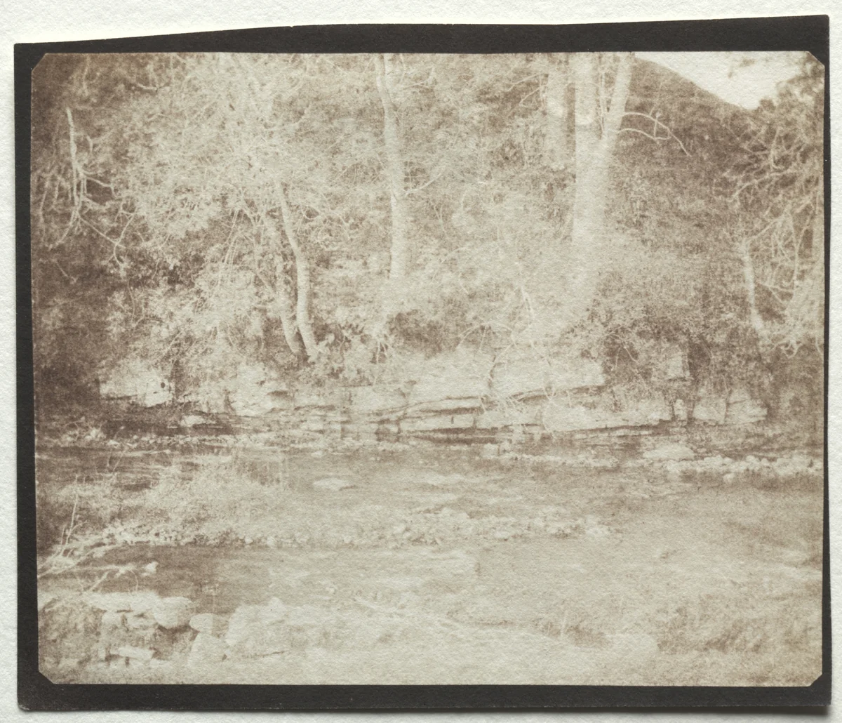 A Mountain Rivulet Which Flows at the Foot of Doune Castle by William Henry Fox Talbot, photograph, 1844