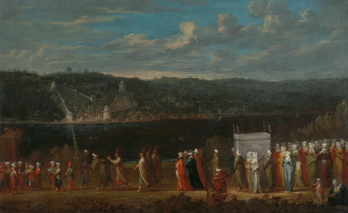 Turkse bruiloft by Jean Baptiste Vanmour, painting, 1720-1737