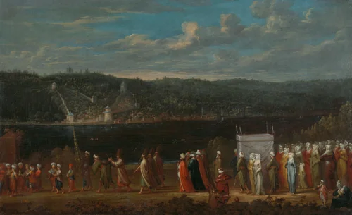 Turkse bruiloft by Jean Baptiste Vanmour, painting, 1720-1737