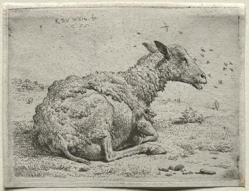 The Sheep and the Flies by Karel Dujardin, print, 1650-1660