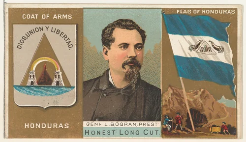 General L. Bogran, President of Honduras, from the Rulers, Flags, and Coats of Arms series (N126-1) issued by W. Duke, Sons & Co. by W. Duke, Sons & Co., print, 1888