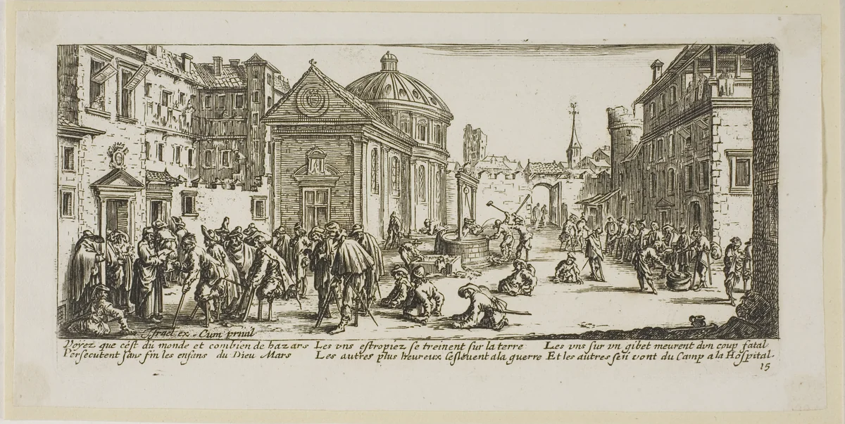 The Hospital, plate fifteen from The Large Miseries of War by Gerrit Lucasz van Schagen, print, 1612-1635