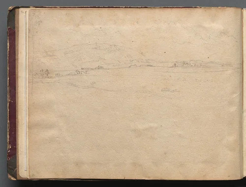 Album with Views of Rome and Surroundings, Landscape Studies, page 03b: Roman Panoramic Landscape by Franz Nadorp, book, 1830-1870