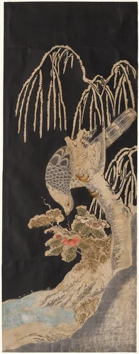 Falcon on a Willow by Isoda Koryūsai, print, 1780