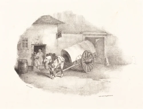 Cheval de charrette sorti des Limons by Théodore Gericault, print, 1791-1824