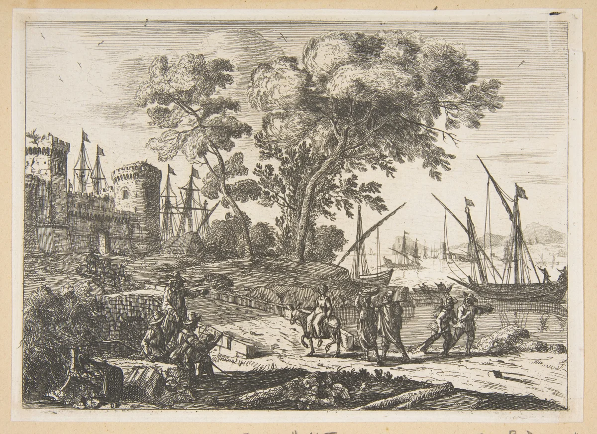 Coast Scene with an Artist by Claude Lorrain, print, 1633-1646