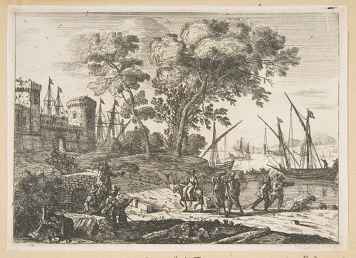 Coast Scene with an Artist by Claude Lorrain, print, 1633-1646