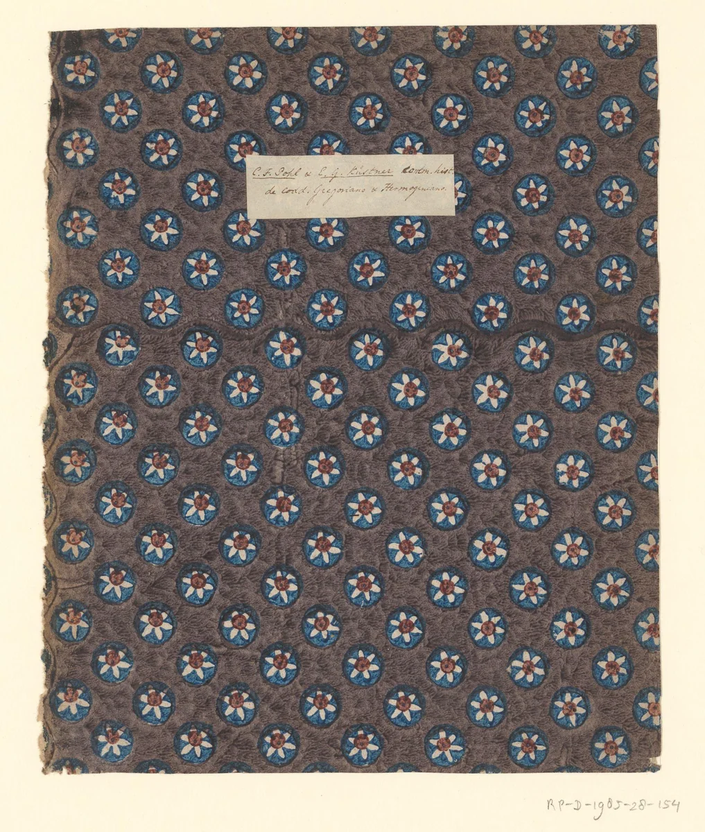 Blad met strooipatroon van uitgespaard bloemmotief by anonymous, other, 1750-1900