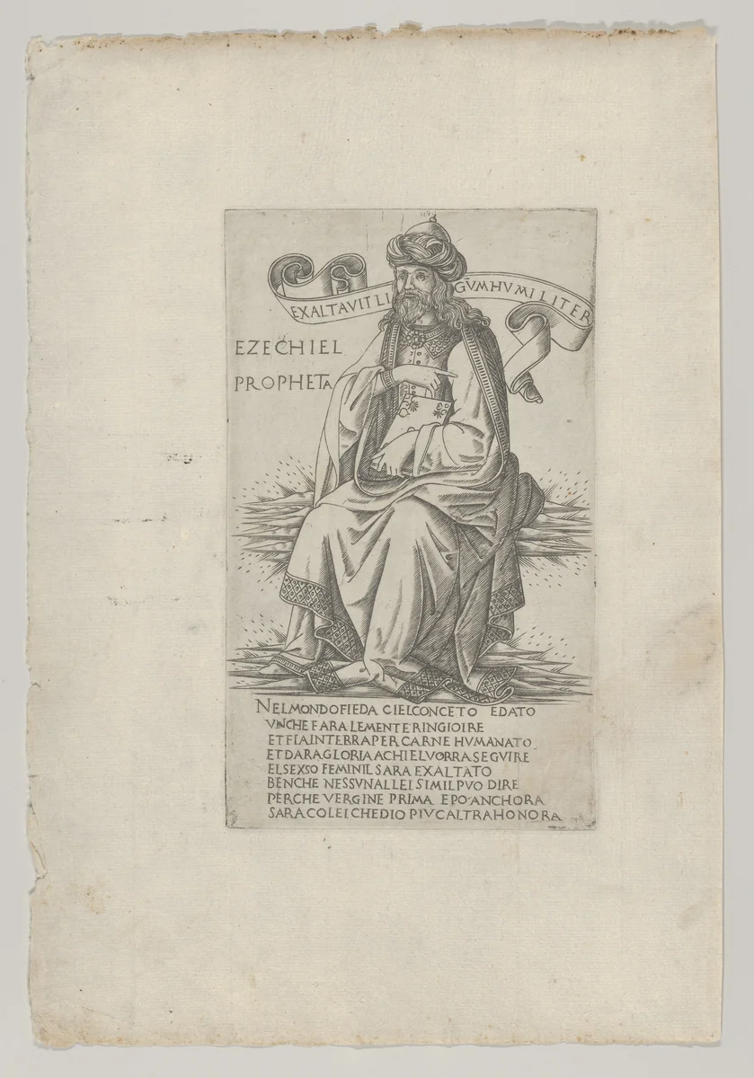 The Prophet Ezekiel, from "Prophets and Sibyls" by Francesco Rosselli, print, 1480-1490