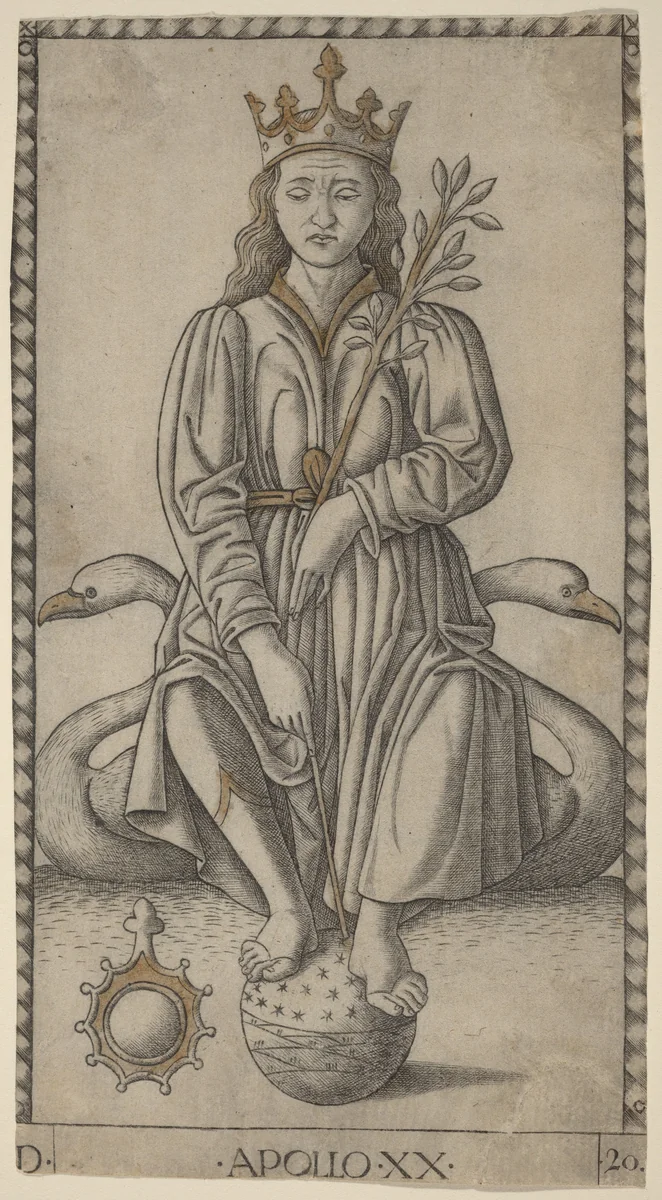Apollo by Master of the E-Series Tarocchi, print, 1465