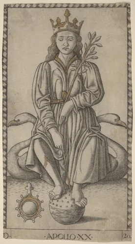 Apollo by Master of the E-Series Tarocchi, print, 1465