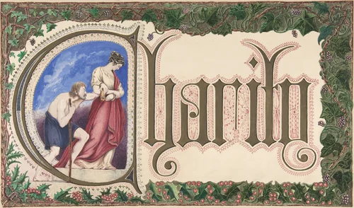 Charity by Freeman Gage Delamotte, drawing, 1830-1862