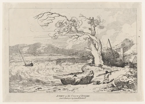 A View on the Coast of Sussex by Thomas Rowlandson, print, 1785
