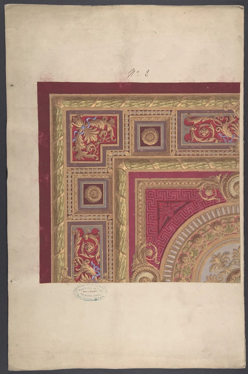 Design for a Carpet by anonymous, drawing, 1800-1899