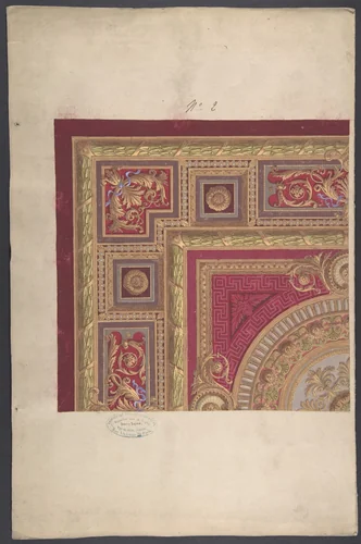 Design for a Carpet by anonymous, drawing, 1800-1899
