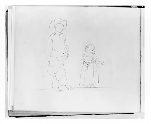 Two Children (from Sketchbook) by Francis William Edmonds, artwork, 1835-1839