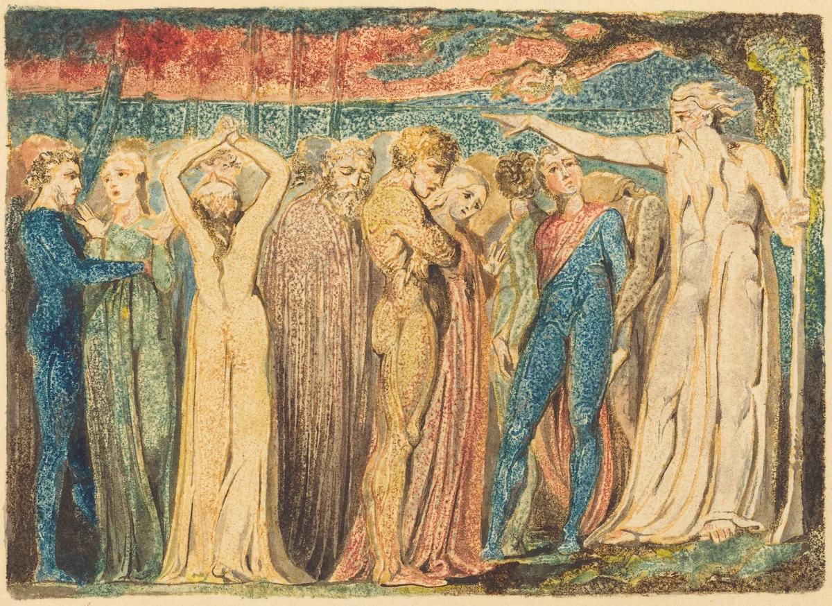 Joseph of Arimathea Preaching to the Britons by William Blake, print, 1794-1796