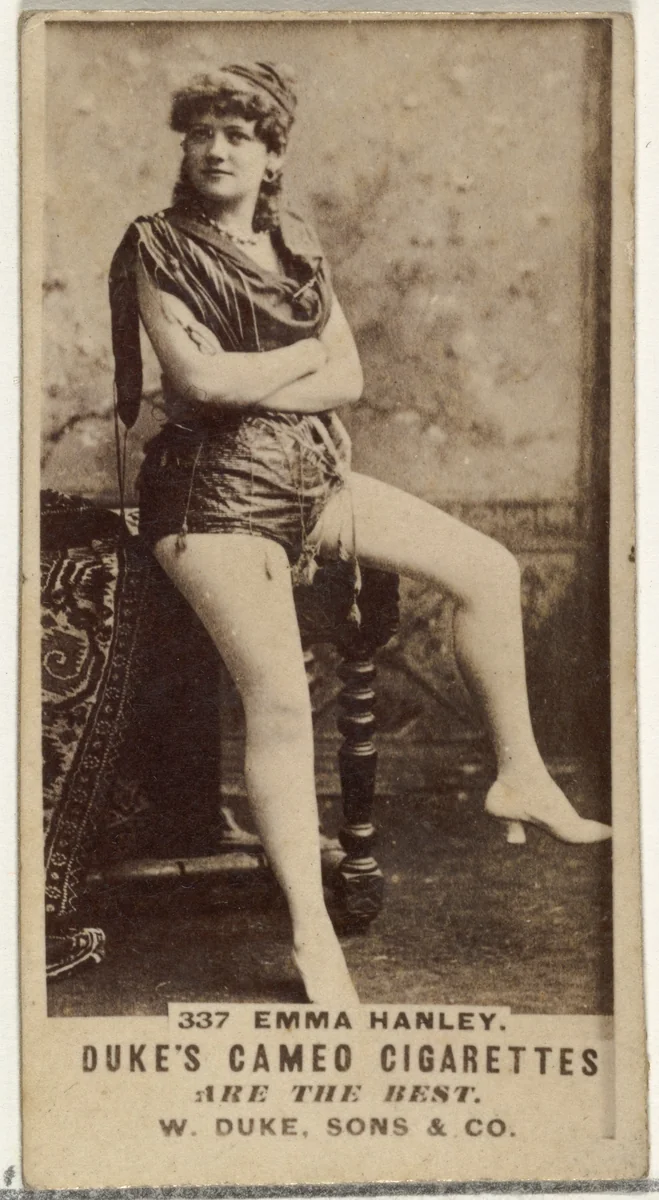 Card Number 337, Emma Hanley, from the Actors and Actresses series (N145-5) issued by Duke Sons & Co. to promote Cameo Cigarettes by W. Duke, Sons & Co., photograph, 1880-1889