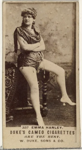 Card Number 337, Emma Hanley, from the Actors and Actresses series (N145-5) issued by Duke Sons & Co. to promote Cameo Cigarettes by W. Duke, Sons & Co., photograph, 1880-1889