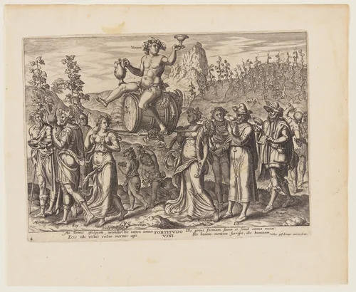 The Power of Wine [3 Esdras 3:19-23], from The Four Strongest Powers by Philips Galle, print, 1574