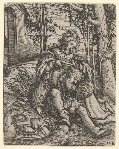Samson and Delilah, from "Women's Wile" (Weiberlisten) by Hans Burgkmair, print, 1498-1531