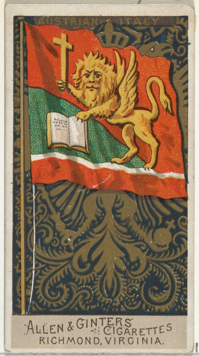 Austrian Italy, from Flags of All Nations, Series 2 (N10) for Allen & Ginter Cigarettes Brands by Allen & Ginter, print, 1890