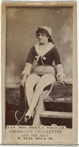Card Number 743, Miss Bella Biltar, from the Actors and Actresses series (N145-3) issued by Duke Sons & Co. to promote Cross Cut Cigarettes by W. Duke, Sons & Co., photograph, 1880-1889