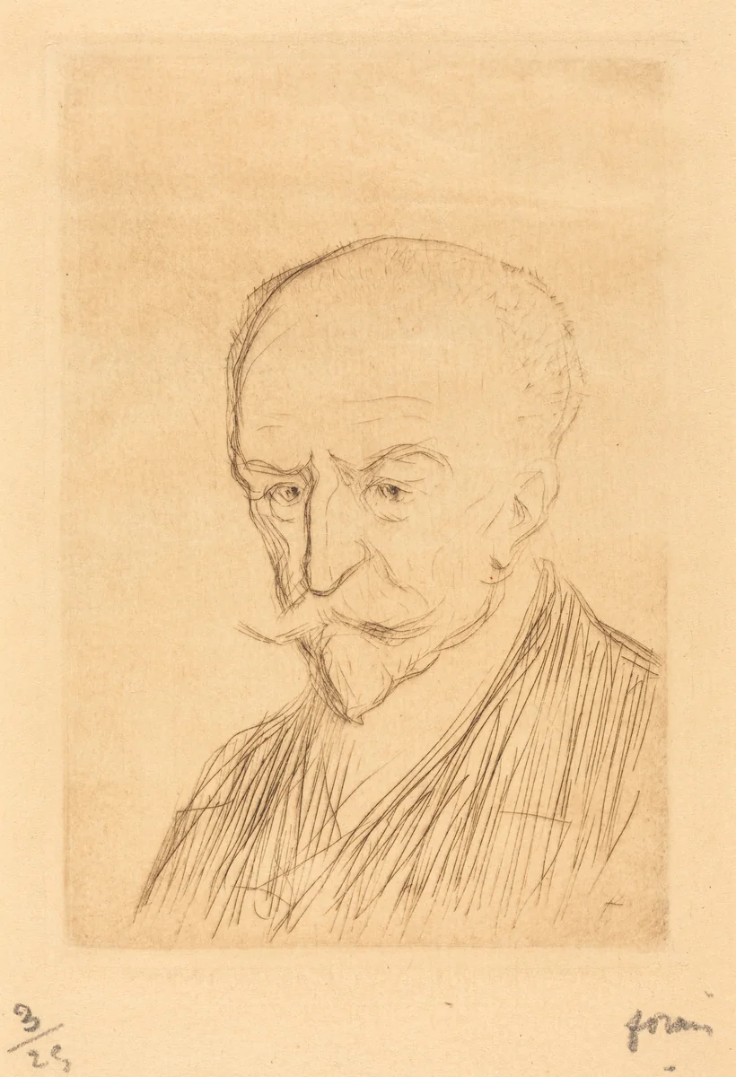 J.-K. Huysmans by Jean-Louis Forain, print, 1909