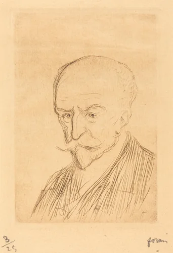 J.-K. Huysmans by Jean-Louis Forain, print, 1909