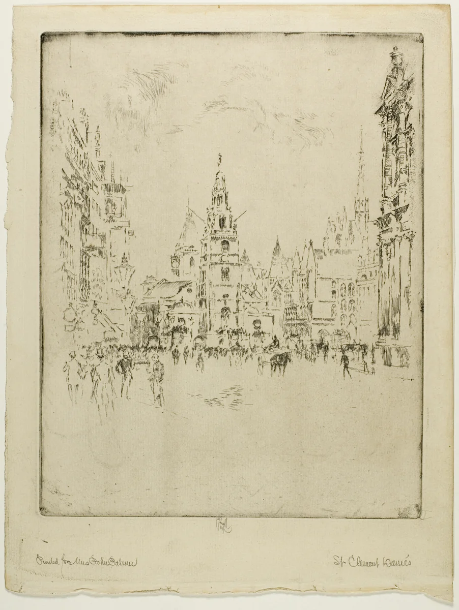 St. Clements Danes by Joseph Pennell, print, 1906