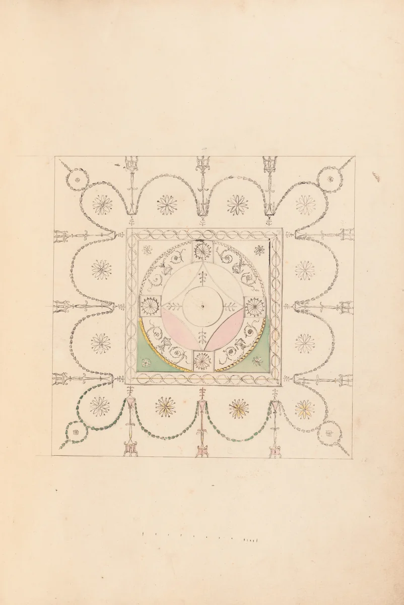 Drawings for Ceilings and Wall Elevations by James Wyatt, book, 1763-1805