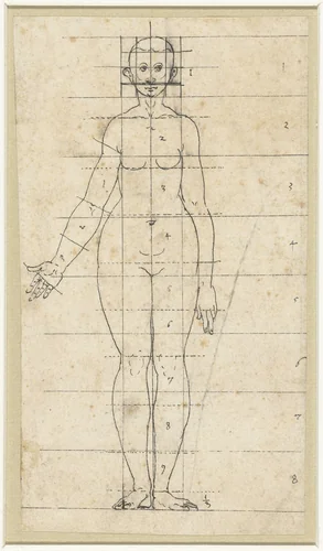 Proportiefiguur by Unknown, drawing, 1510-1550
