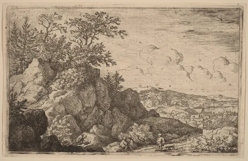 Peasant with His Dog by Allart van Everdingen, print, 1645-1656