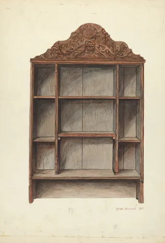 Hand Carved Cabinet by Ethel Dougan, index of american design, 1953