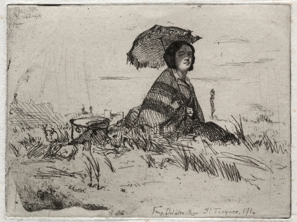 Twelve Etchings from Nature: En Plein Soleil by James McNeill Whistler, print, 1858