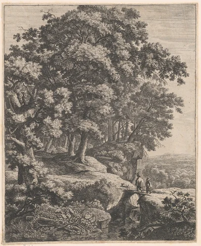 The Little Hunchback by Anthonie Waterloo, print, 1620-1690